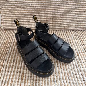 Dr Martens Clarissa II, Size 7, Black Leather Gladiator Sandals, Doc Martens